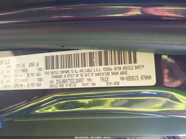 3C6JR6AT7EG132057 RAM 1500