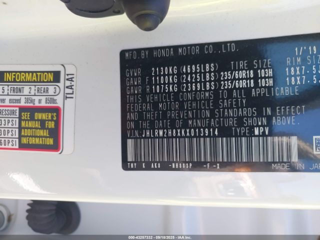 2019 HONDA CR-V JHLRW2H8XKX013914 Photo 8