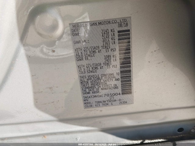 5N1AT2MV0KC705004 Nissan 2019