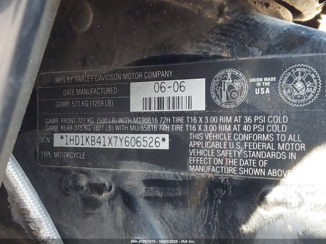 2007 HARLEY-DAVIDSON FLHX 1HD1KB41X7Y606526 Photo 9