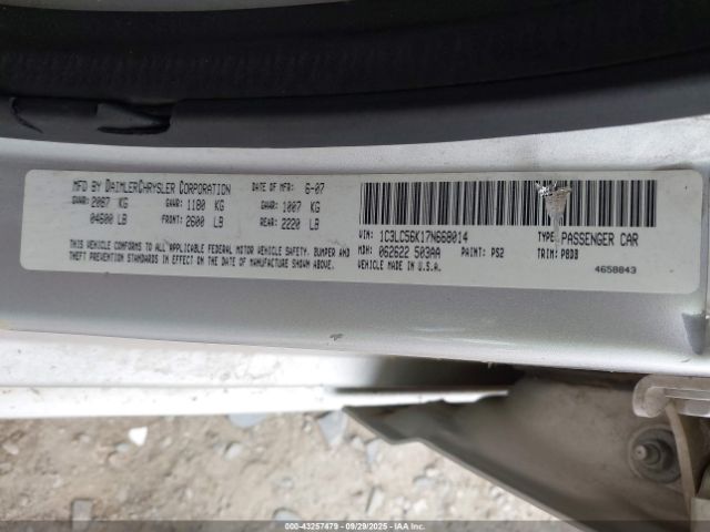 2007 CHRYSLER SEBRING 1C3LC56K17N668014 Photo 8