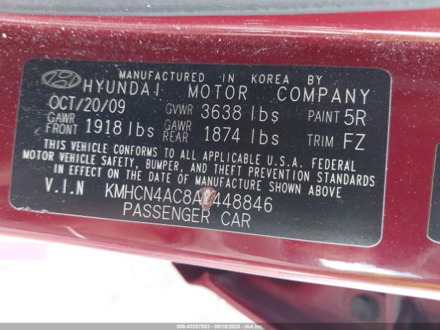 2010 HYUNDAI ACCENT KMHCN4AC8AU448846 Photo 8