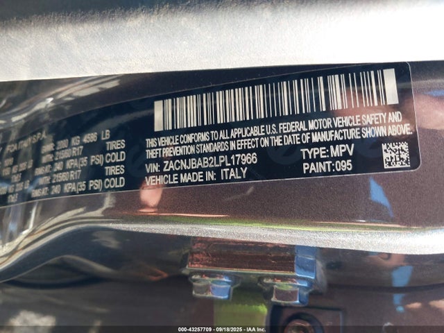 ZACNJBAB2LPL17966 Jeep 2020