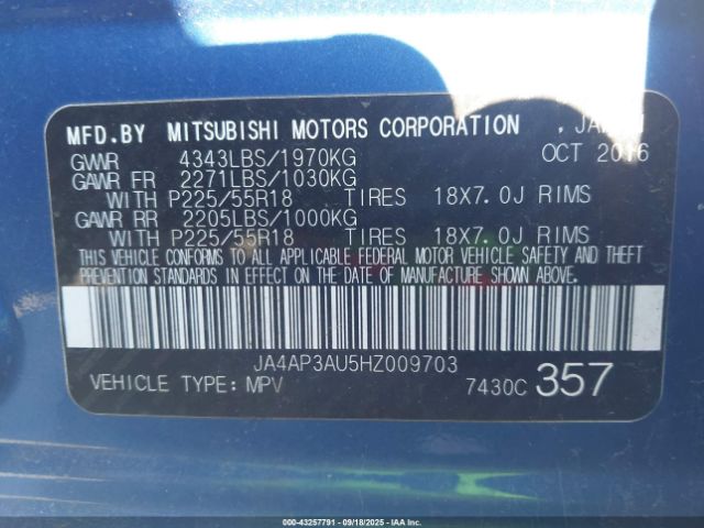2017 MITSUBISHI OUTLANDER SPORT JA4AP3AU5HZ009703 Photo 8