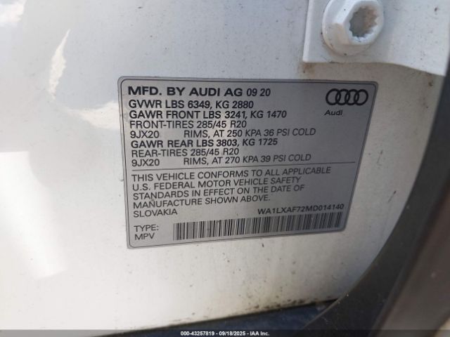 2021 AUDI Q7 WA1LXAF72MD014140 Photo 8