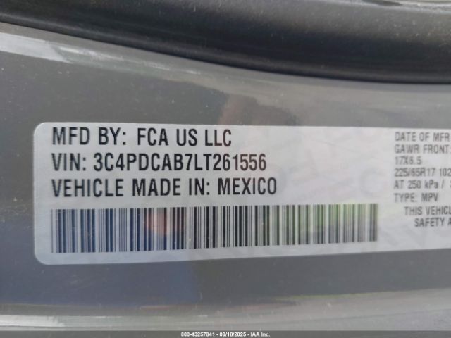 2020 DODGE JOURNEY 3C4PDCAB7LT261556 Photo 8