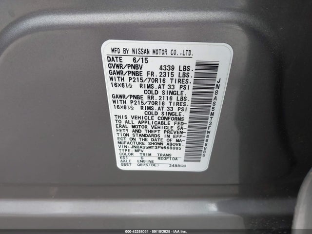 JN8AS5MT3FW668885 Nissan 2015
