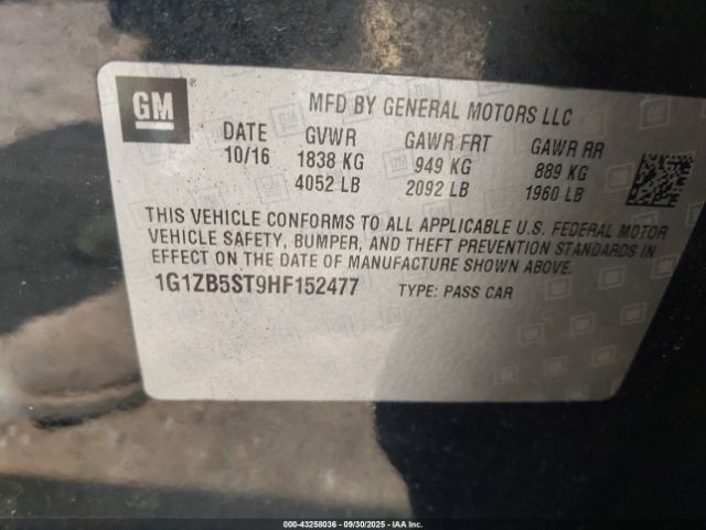 2017 CHEVROLET MALIBU 1G1ZB5ST9HF152477 Photo 8