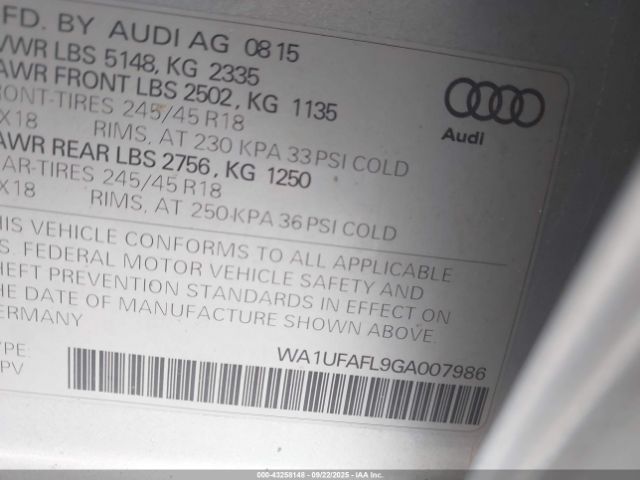2016 AUDI ALLROAD WA1UFAFL9GA007986 Photo 8