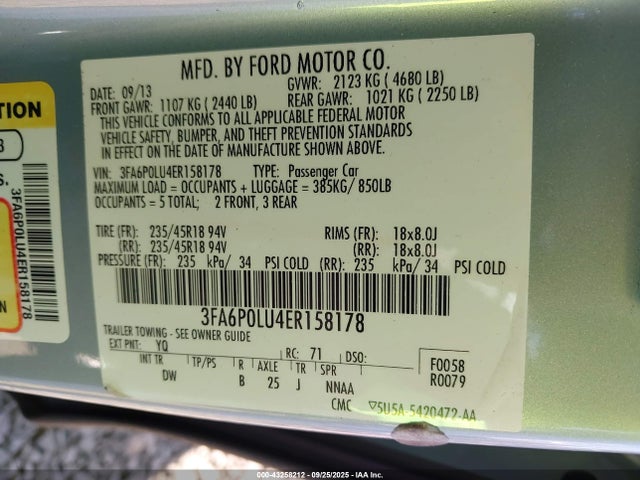 Ford Fusion Hybrid Se 2014 3FA6P0LU4ER158178 Image 9