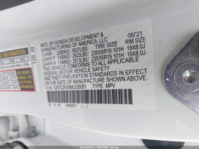 2021 ACURA RDX 5J8TC2H39ML035091 Photo 8