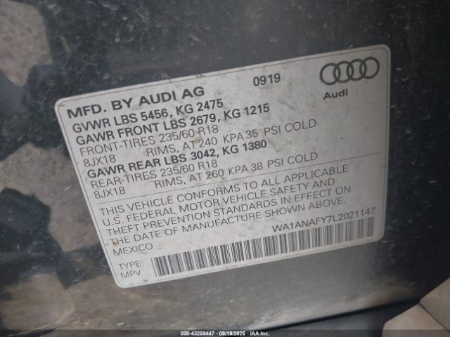 2020 AUDI Q5 WA1ANAFY7L2021147 Photo 8