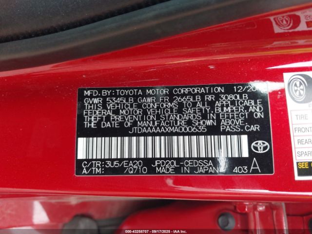 2021 TOYOTA MIRAI JTDAAAAAXMA000635 Photo 8