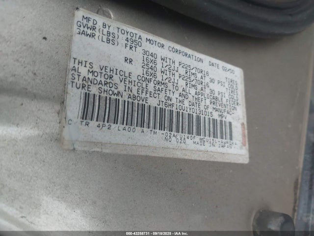 2000 LEXUS RX 300 JT6HF10U1Y0131015 Photo 8