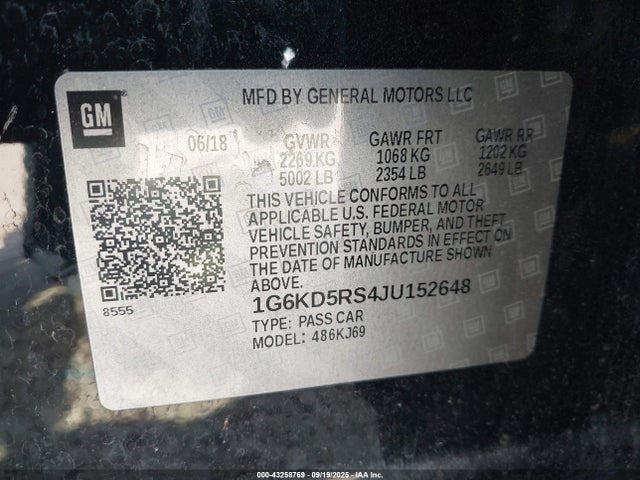 2018 CADILLAC CT6 1G6KD5RS4JU152648 Photo 8