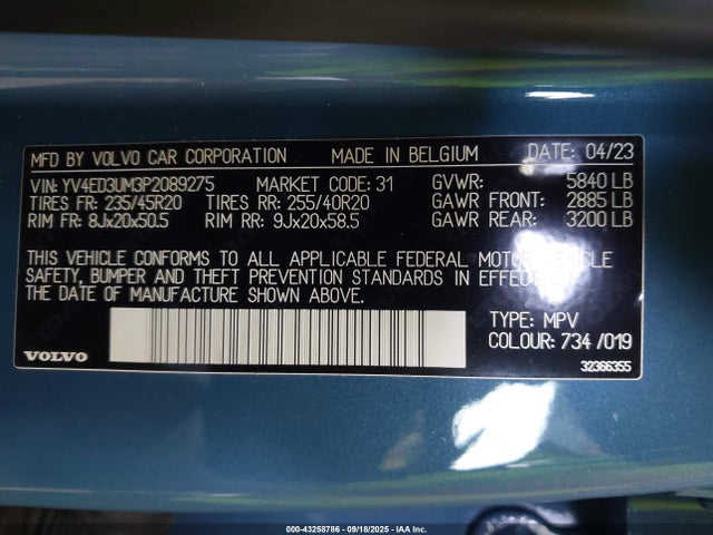 2023 VOLVO XC40 RECHARGE PURE ELECTRIC YV4ED3UM3P2089275 Photo 8