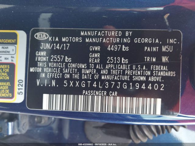 2018 KIA OPTIMA 5XXGT4L37JG194402 Photo 8