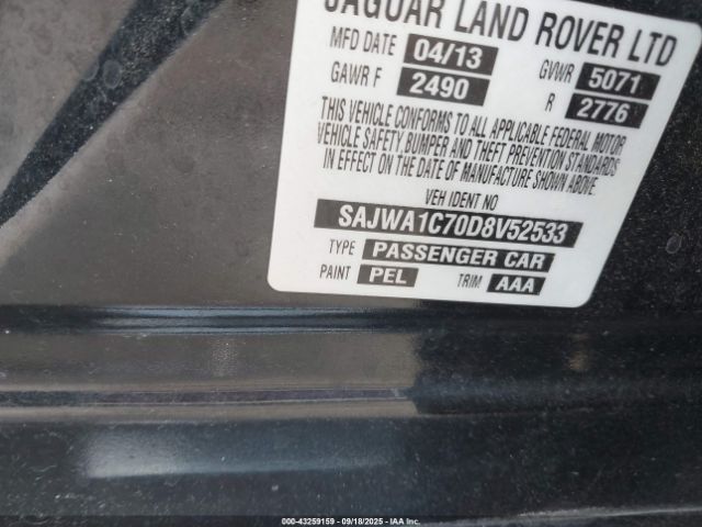 2013 JAGUAR XJ SAJWA1C70D8V52533 Photo 8