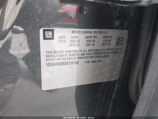 2014 CADILLAC CTS 1G6AV5S86E0158102 Photo 8