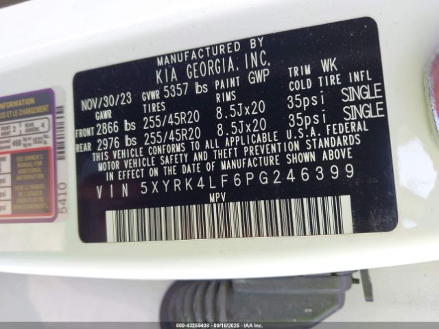 2023 KIA SORENTO 5XYRK4LF6PG246399 Photo 8