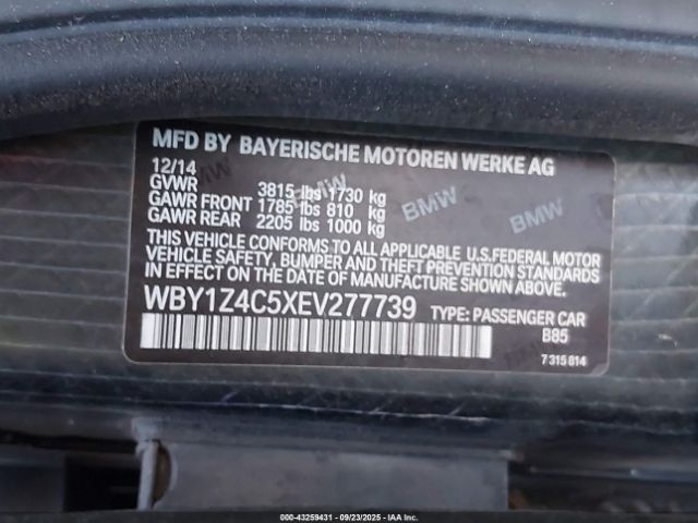 2014 BMW I3 WBY1Z4C5XEV277739 Photo 8