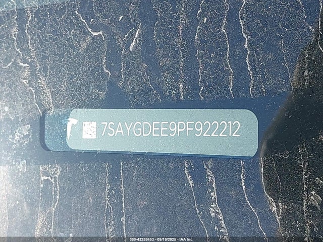 7SAYGDEE9PF922212 Tesla Model Y