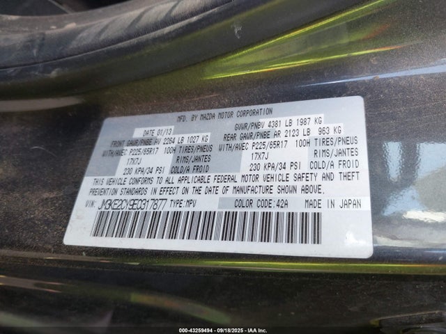 Mazda py 2014 JM3KE2CY9E0317877 Image 9