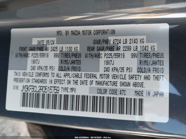 Mazda py 2024 JM3KFBCL2R0516759 Image 9
