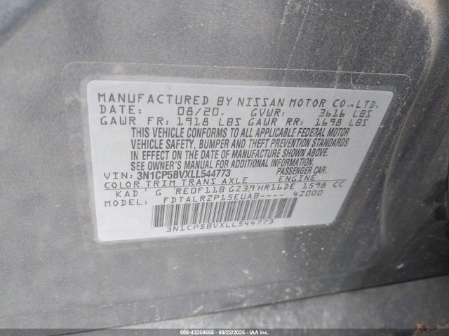Nissan Kicks 2020 3N1CP5BVXLL544773 Image 9