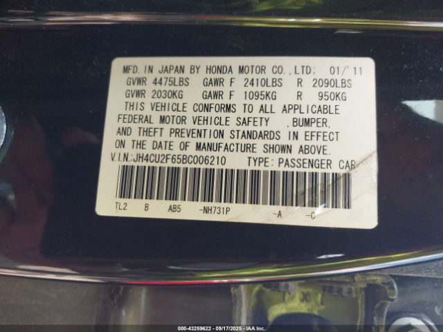 2011 ACURA TSX JH4CU2F65BC006210 Photo 8