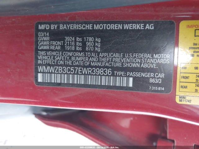 2014 MINI COUNTRYMAN WMWZB3C57EWR39836 Photo 8