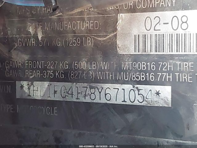 2008 HARLEY-DAVIDSON FLHTCUI 1HD1FC4178Y671054 Photo 9