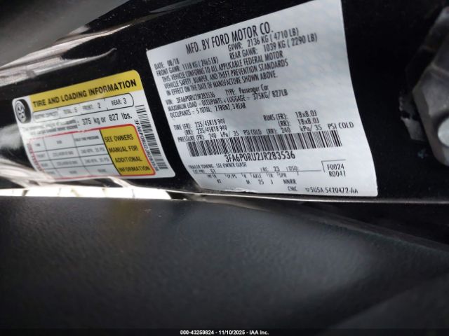 2018 FORD FUSION HYBRID 3FA6P0RU2JR283536 Photo 8