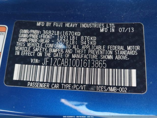 2013 SUBARU BRZ JF1ZCAB10D1613865 Photo 8