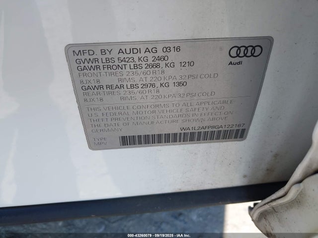 2016 AUDI Q5 WA1L2AFP8GA122167 Photo 8