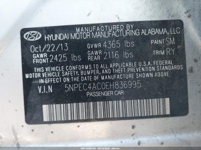 Hyundai gamma 2014 5NPEC4AC0EH836995 Image 9