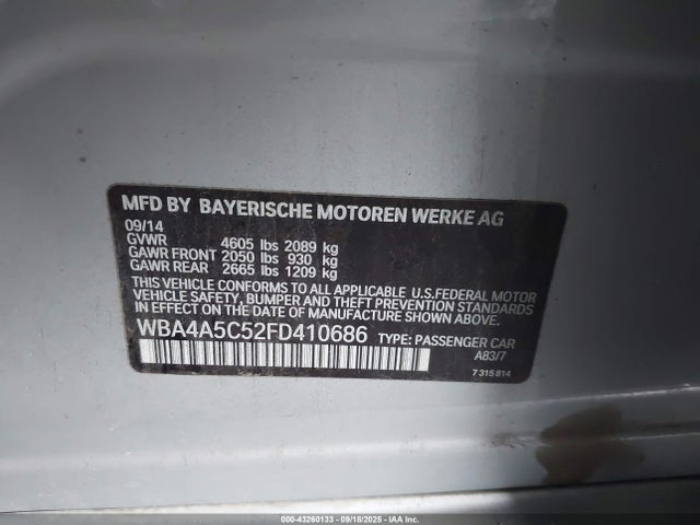BMW 428i 2015 WBA4A5C52FD410686 Image 9