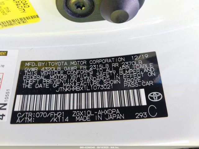 JTNKHMBX1L1073021 Toyota 3zr-fae