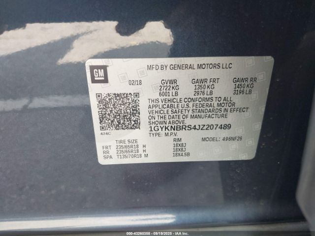 2018 CADILLAC XT5 1GYKNBRS4JZ207489 Photo 8