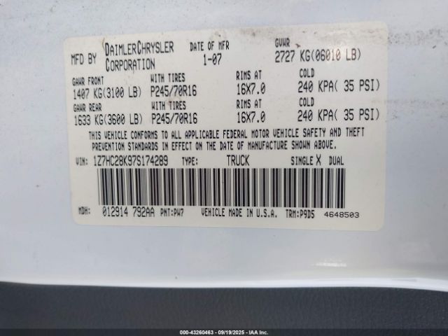 2007 MITSUBISHI RAIDER 1Z7HC28K97S174289 Photo 8