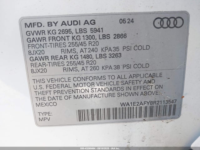 2024 AUDI Q5 WA1E2AFY8R2113547 Photo 8