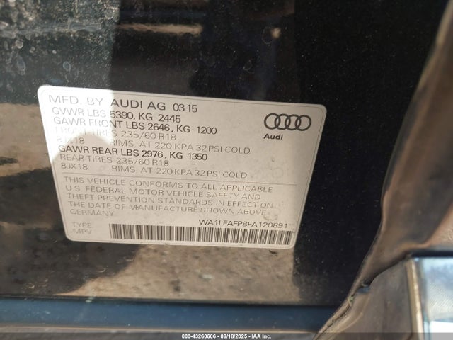 2015 AUDI Q5 WA1LFAFP8FA120891 Photo 8
