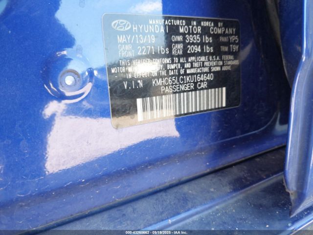 2019 HYUNDAI IONIQ HYBRID KMHC65LC1KU164640 Photo 8