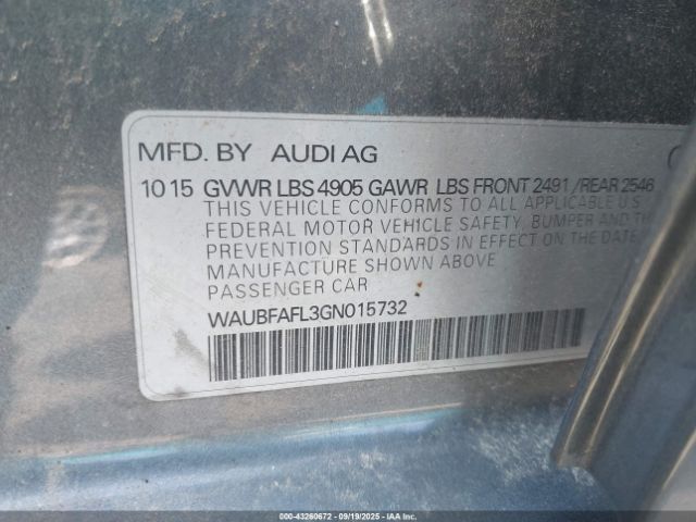 2016 AUDI A4 WAUBFAFL3GN015732 Photo 8