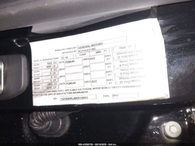 2019 CADILLAC ESCALADE ESV 1GYS4HKJ6KR116863 Photo 8