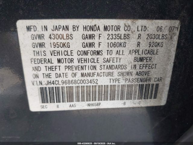 2008 ACURA TSX JH4CL96868C003452 Photo 8