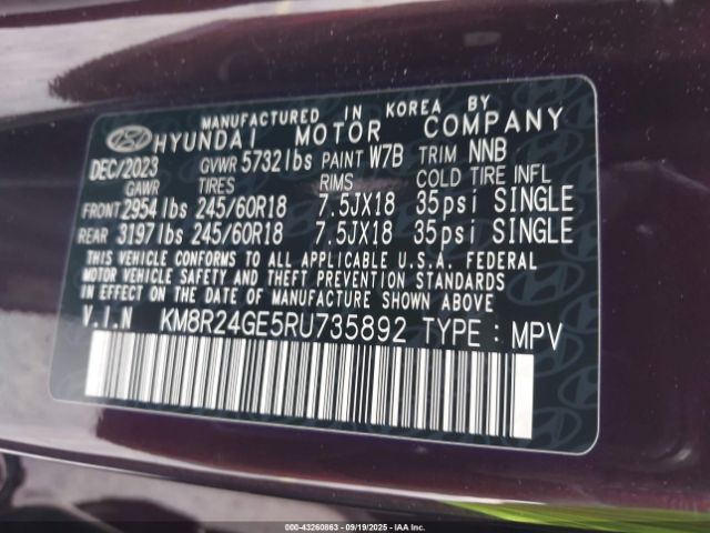 2024 HYUNDAI PALISADE KM8R24GE5RU735892 Photo 8