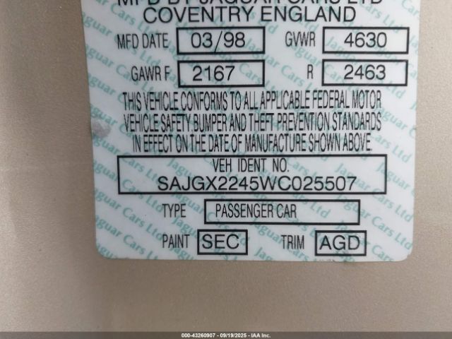 1998 JAGUAR XK8 SAJGX2245WC025507 Photo 8