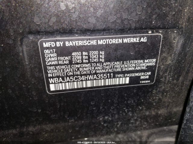 2017 BMW 530I WBAJA5C34HWA35511 Photo 8