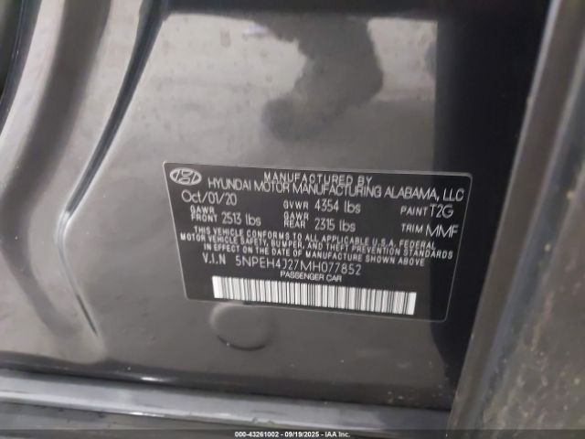 2021 HYUNDAI SONATA 5NPEH4J27MH077852 Photo 8